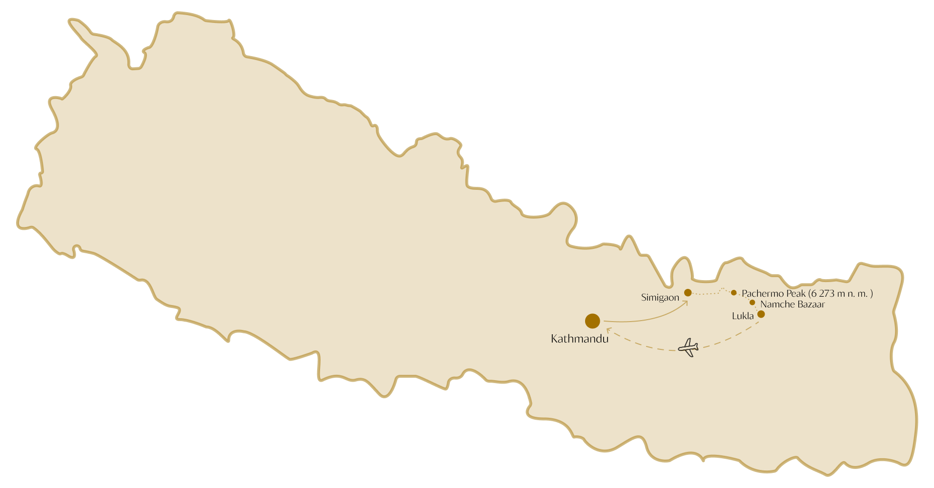 Rolwaling trek, Nepál trekking map